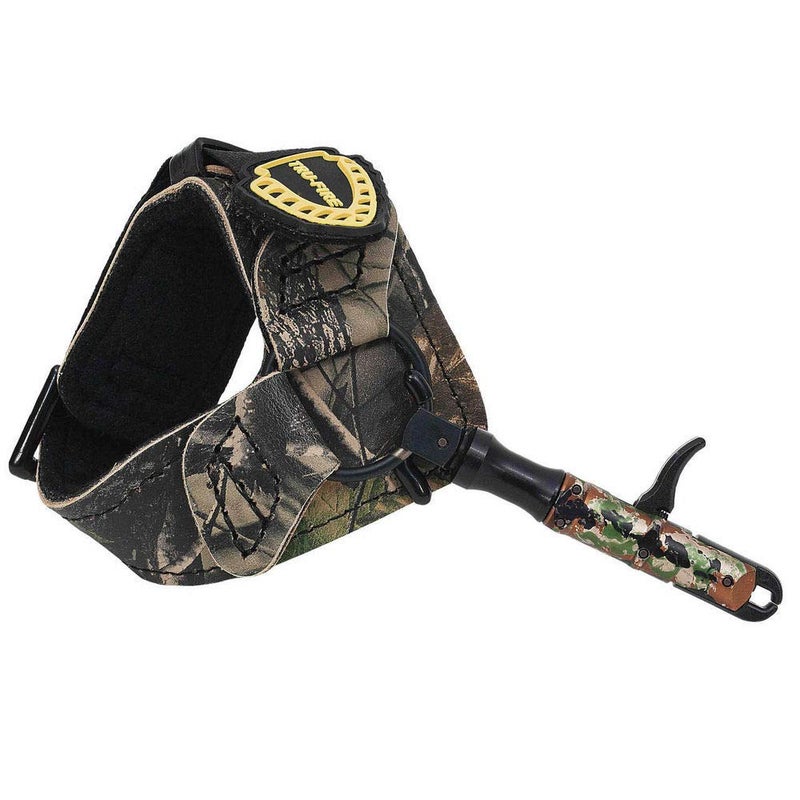 Tru-Fire Edge Buckle Foldback Adjustable Archery Compound Bow Release - Camo Wrist Strap with Foldback Design - Image 1
